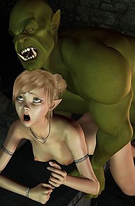 Pointy Ears Girl Getting Fucked From Behind By A Large Orc Pic
