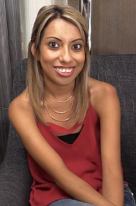 Dainty Latina coed Mandy Alvarez fucks in hallway of hotel