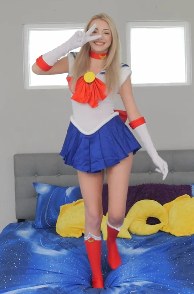 Blonde coed petite Cecelia Taylor in Horny Cosplay
