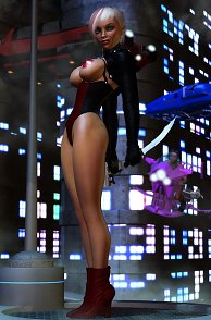 Lusty 3D Female Holding Gun And Blade