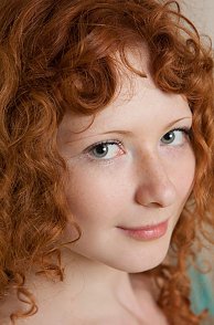 Pretty Eyes With Curly Red Hair Pic