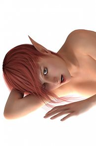 Redhead Nude 3D Elf Laying Down Pic