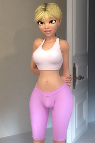 Sweet Futanari 3D Coed In Her Exercise Pants And Top Pic