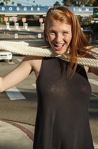Freckles Redhead Teasing Out In Public