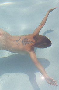 Nude Skinny Dipping Lady Under Water Pic