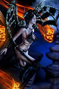 Winged Female Demon Looking Over The Land Pic