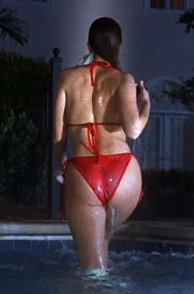 Sexy Ass Nikki Cox In Red Bikini All Wet