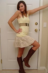 Teasing Teenager In Skirt And Boots Pic