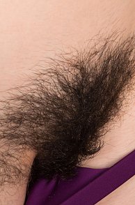 Pulling Out Purple Panties To Show She Is Hairy Below