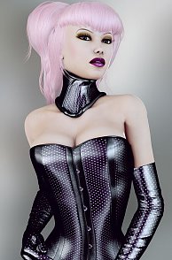 Rendered Latex Babe With Light Pink Hair