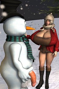 Big Cock Snowman Comes To Life