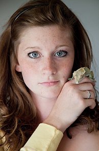 Freckled Cutie With Her Reptile