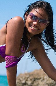 Young Indian Woman In Tiny Swimwear
