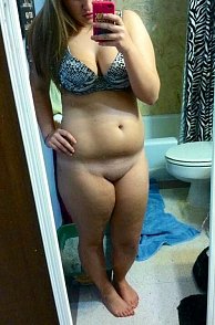Bottomless Chubby Girl Mirror Photo