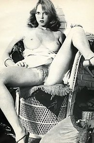 Open Legs Young Vintage Woman In A Chair