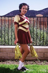 Ebony Coed In Her Cheerleader Uniform