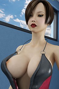Big Animated Titties Popping Out Of Her Top