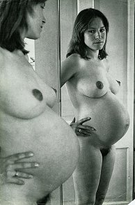 Naked Knocked Up Woman In Classic Image