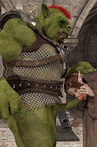 Captured Elf Sucking On Ogre Cock
